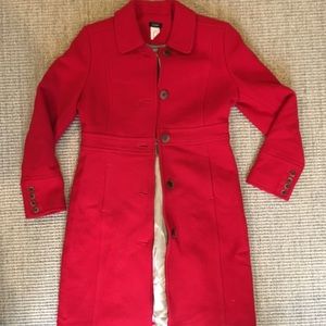 JCrew double-cloth wool Red Lady Day Coat 6P